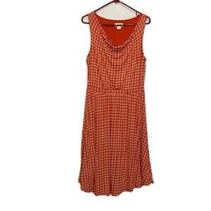Maeve Orange Floral Brianne Cowl Neck Sleeveless Dress Size M